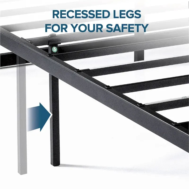 Priage by ZINUS Black Metal Platform Bed Frame