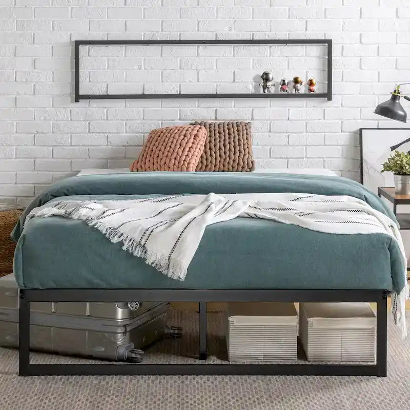 Priage by ZINUS Black Metal Platform Bed Frame
