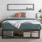 Priage by ZINUS Black Metal Platform Bed Frame