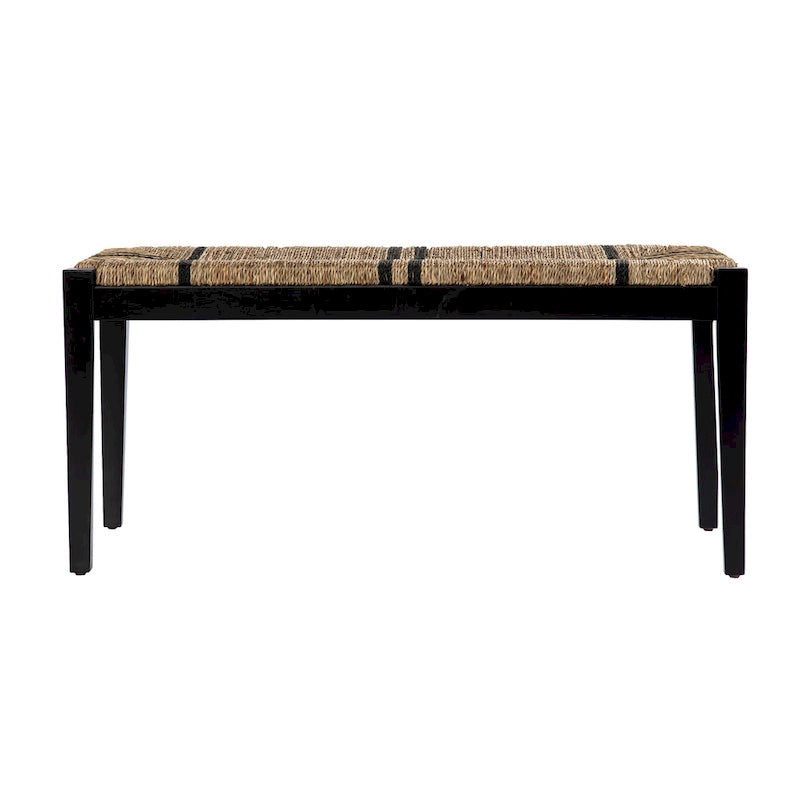 SEI Furniture Gainford Transitional Black Woven Fiber Bench