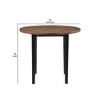 Jeremy 42 Inch 5 Piece Round Counter Table Set with Fabric Seat, Brown and Black