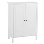 White Double Doors Adjustable Freestanding Bathroom Cabinet - 23.62  x 11.81  x 31.50