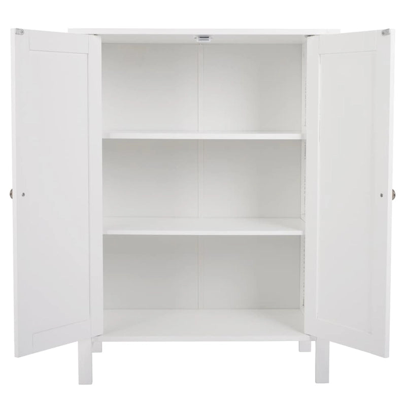 White Double Doors Adjustable Freestanding Bathroom Cabinet - 23.62  x 11.81  x 31.50