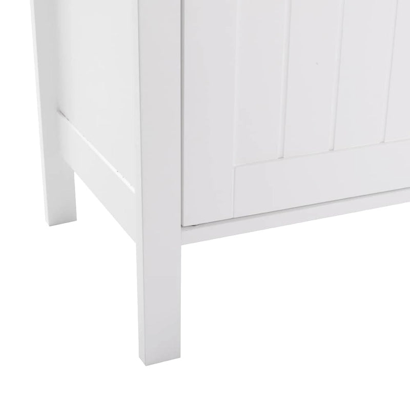 White Double Doors Adjustable Freestanding Bathroom Cabinet - 23.62  x 11.81  x 31.50