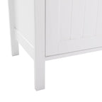 White Double Doors Adjustable Freestanding Bathroom Cabinet - 23.62  x 11.81  x 31.50