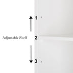 White Double Doors Adjustable Freestanding Bathroom Cabinet - 23.62  x 11.81  x 31.50