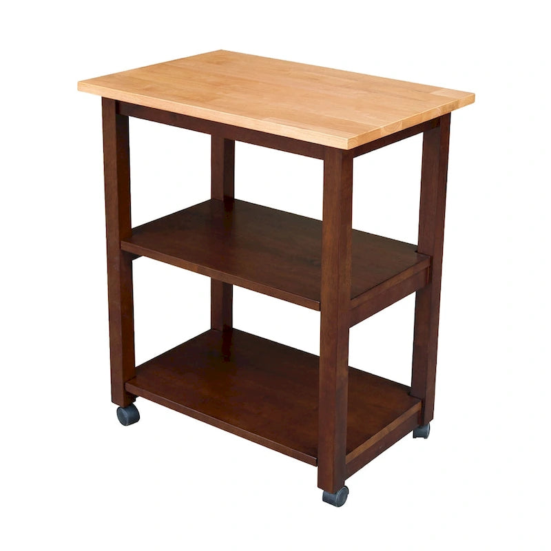Porch & Den Estelle Solid Wood Microwave Kitchen Cart