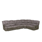 Vanity Art Gray Microfiber 5-Pieces Reclining Loveseat with Console Living Room Set Recliner Sofa