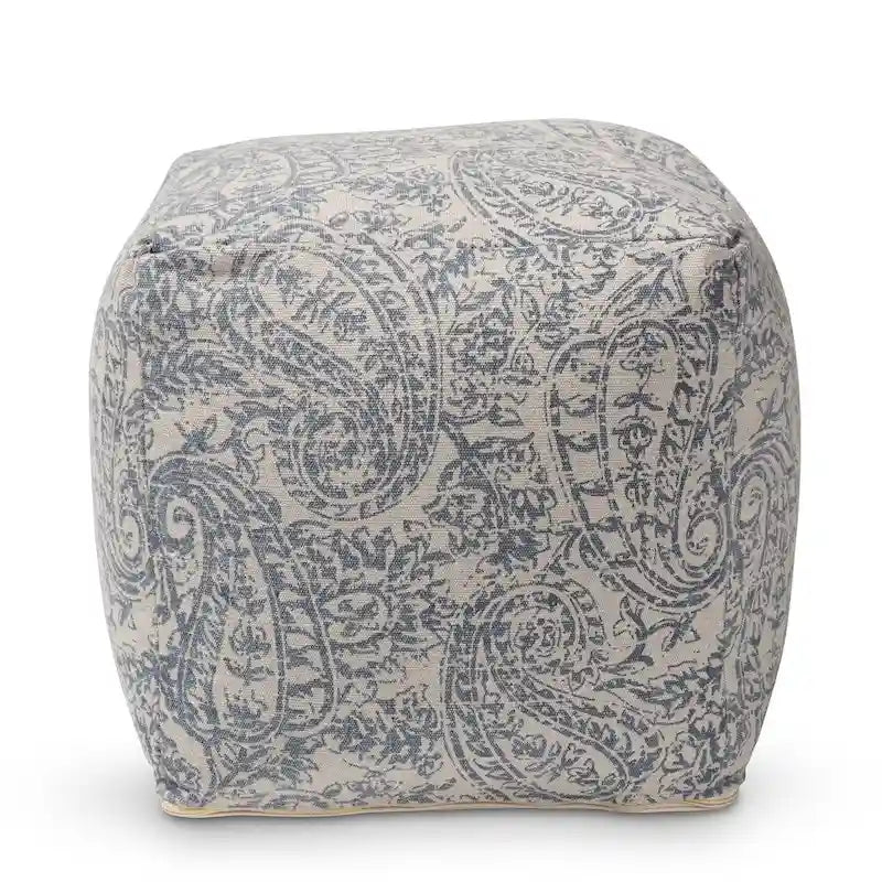 Porch & Den Satsuma Handwoven Paisley Pattern Pouf Ottoman