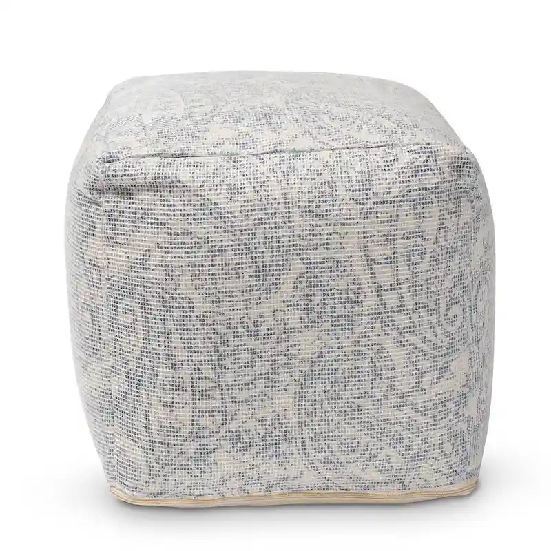 Porch & Den Satsuma Handwoven Paisley Pattern Pouf Ottoman