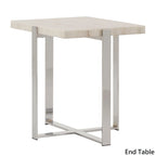 Azel Marble-top Chrome Framed Coffee Table or Table Set by iNSPIRE Q Modern