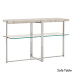 Azel Marble-top Chrome Framed Coffee Table or Table Set by iNSPIRE Q Modern