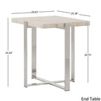 Azel Marble-top Chrome Framed Coffee Table or Table Set by iNSPIRE Q Modern