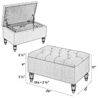 Maypex 29 in. Upholstered Storage Bench
