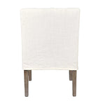 Cream Linen & Oak Wood Arm Chair by East at Main