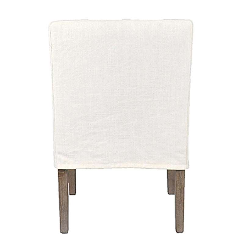 Cream Linen & Oak Wood Arm Chair by East at Main