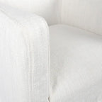 Cream Linen & Oak Wood Arm Chair by East at Main