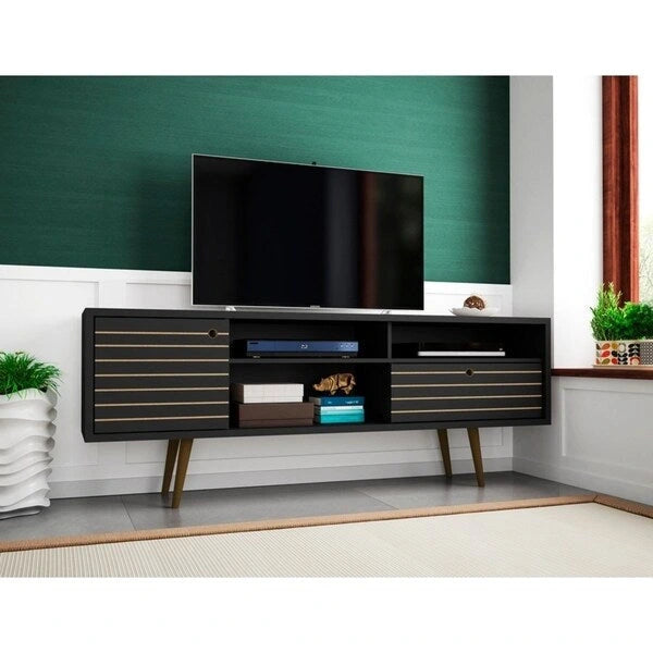Liberty 70.86 In. Mid Century Modern 4 Shelf TV Stand