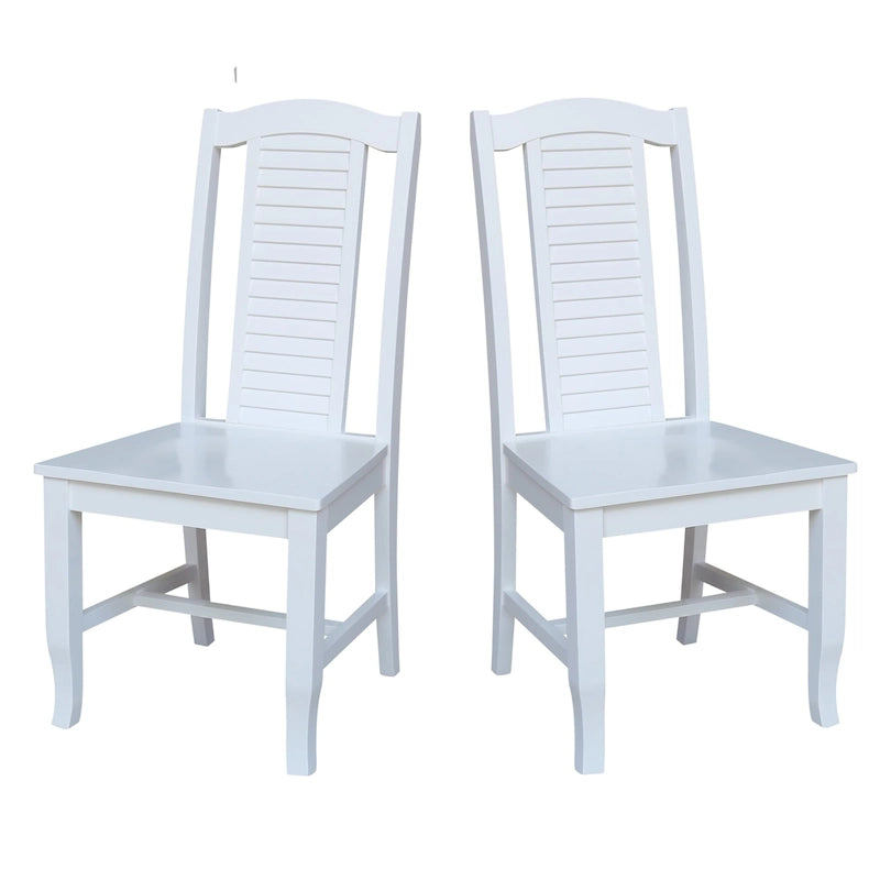 Solid Wood Seaside Dining Chairs - Set of Two