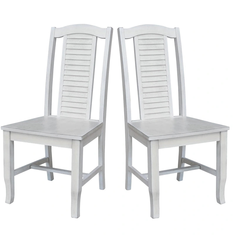 Solid Wood Seaside Dining Chairs - Set of Two