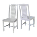 Solid Wood Seaside Dining Chairs - Set of Two