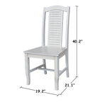 Solid Wood Seaside Dining Chairs - Set of Two