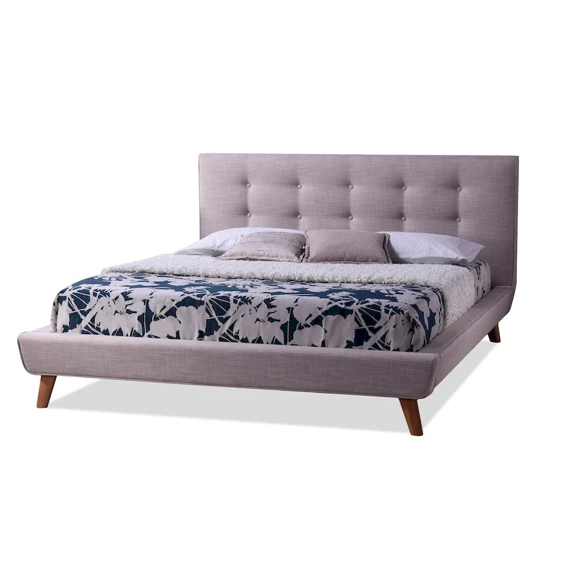 Carson Carrington Svinninge Mid-century Beige Upholstered King Platform Bed