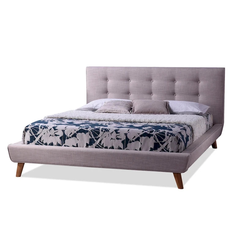 Carson Carrington Svinninge Mid-century Beige Upholstered King Platform Bed
