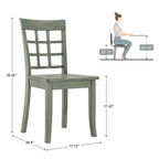 Wilmington II Round Pedestal Base Antique Sage Green 5-Piece Dining Set by iNSPIRE Q Classic