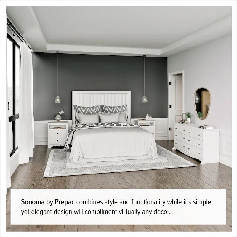 Prepac Monterey 6 Drawer Dresser for Bedroom, Tall Chest of Drawers, Bedroom Furniture, Clothes Storage and Organizer