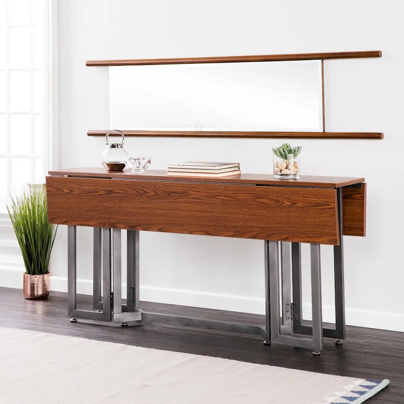 SEI Furniture Driness Drop Leaf Console to Dining Table - Black
