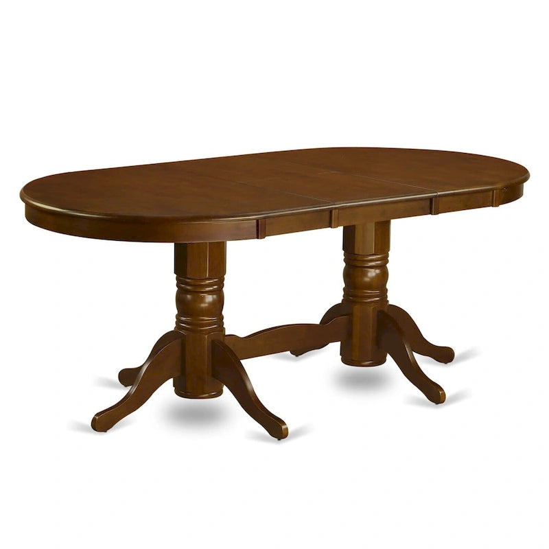 East West Furniture 9 Piece Dining Table Set Includes an Oval Wooden Table and 8 Dining Chairs, Espresso(Seat Type Options)