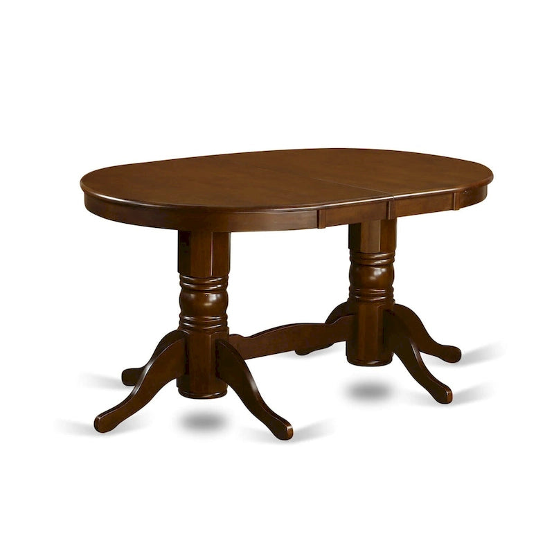 East West Furniture 9 Piece Dining Table Set Includes an Oval Wooden Table and 8 Dining Chairs, Espresso(Seat Type Options)