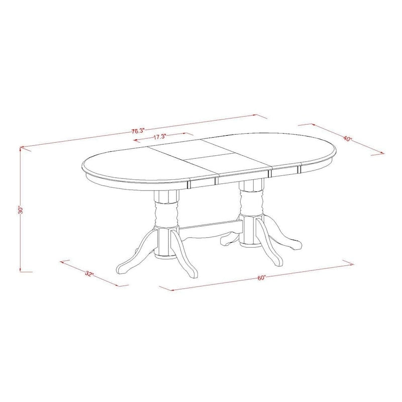 East West Furniture 9 Piece Dining Table Set Includes an Oval Wooden Table and 8 Dining Chairs, Espresso(Seat Type Options)
