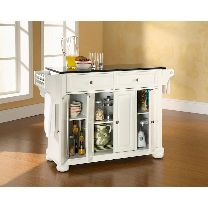 Crosley Alexandria Granite Top Full Size Kitchen Island/Cart - 18 d x 51.5 w x 34 h