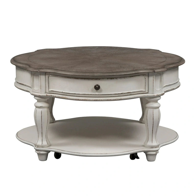 Magnolia Manor Antique White Round Cocktail Table