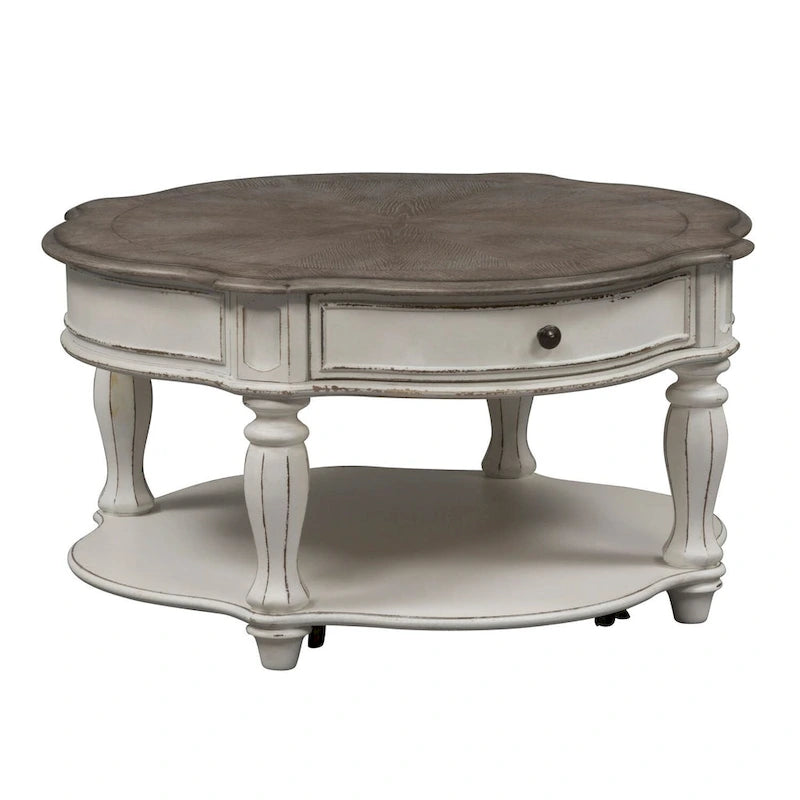 Magnolia Manor Antique White Round Cocktail Table