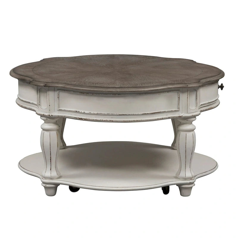 Magnolia Manor Antique White Round Cocktail Table