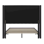 Upholstered Platform Bed with Wingback Headboard