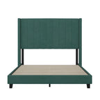 Upholstered Platform Bed with Wingback Headboard