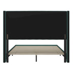 Upholstered Platform Bed with Wingback Headboard