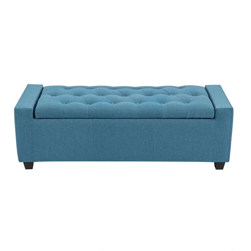 Porthos Home Iara Fabric Upholstered Flip Top Storage Ottoman Bench