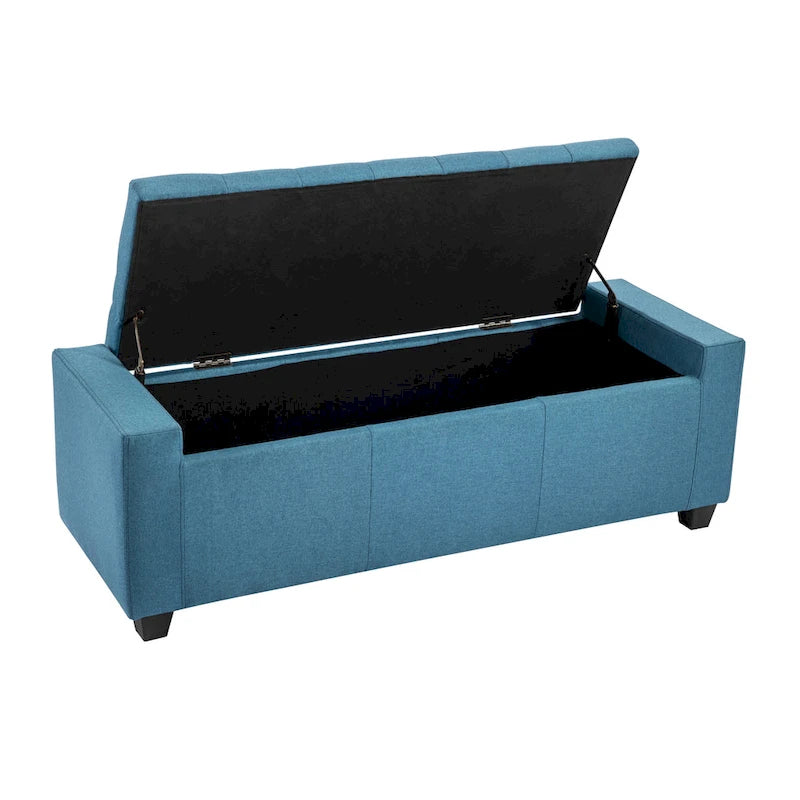 Porthos Home Iara Fabric Upholstered Flip Top Storage Ottoman Bench