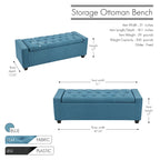 Porthos Home Iara Fabric Upholstered Flip Top Storage Ottoman Bench