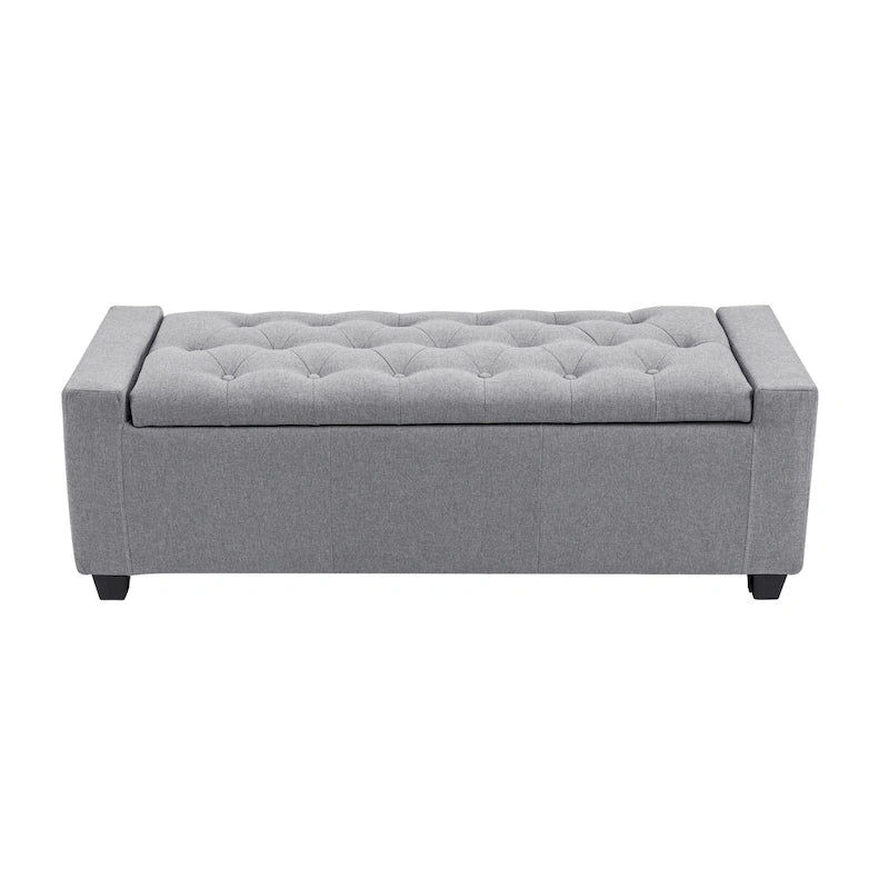 Porthos Home Iara Fabric Upholstered Flip Top Storage Ottoman Bench