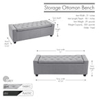 Porthos Home Iara Fabric Upholstered Flip Top Storage Ottoman Bench