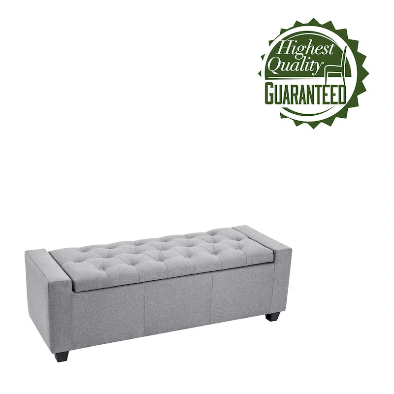 Porthos Home Iara Fabric Upholstered Flip Top Storage Ottoman Bench