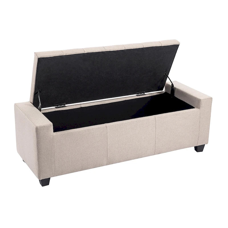 Porthos Home Iara Fabric Upholstered Flip Top Storage Ottoman Bench