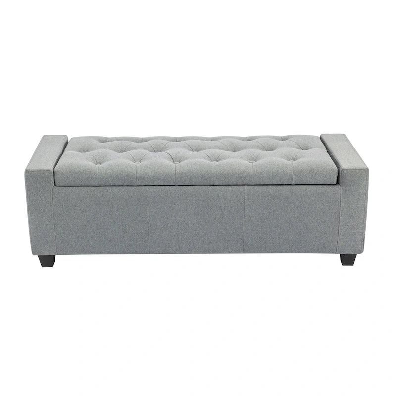 Porthos Home Iara Fabric Upholstered Flip Top Storage Ottoman Bench