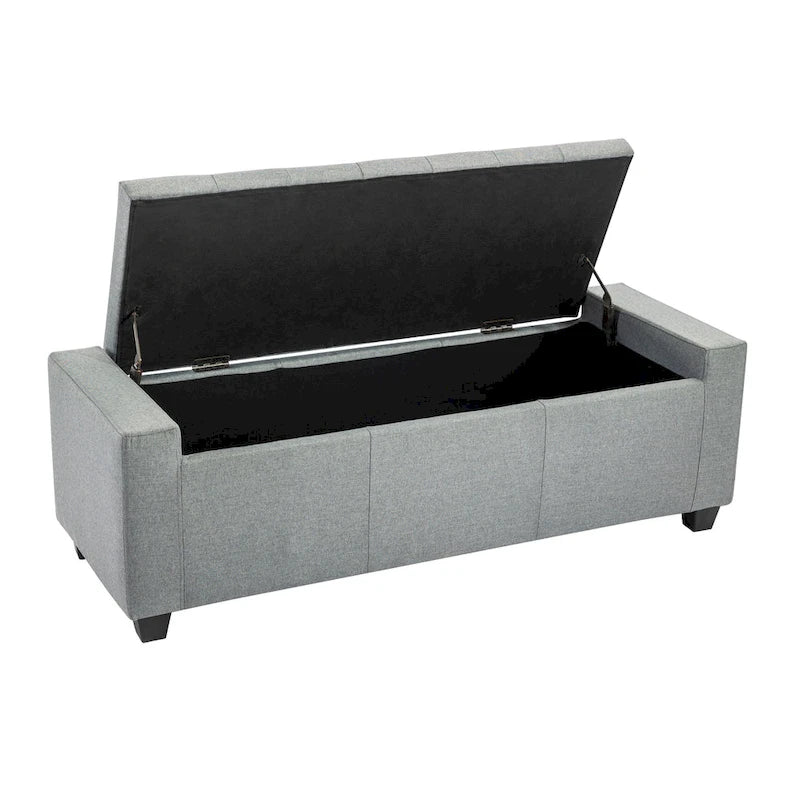 Porthos Home Iara Fabric Upholstered Flip Top Storage Ottoman Bench